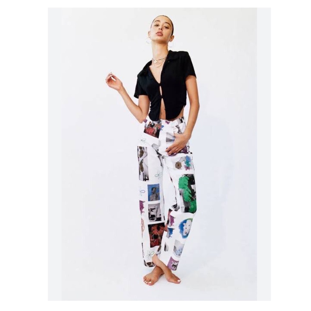NWT With Jean Newbury Jean in Floral Mimicry Sz XS